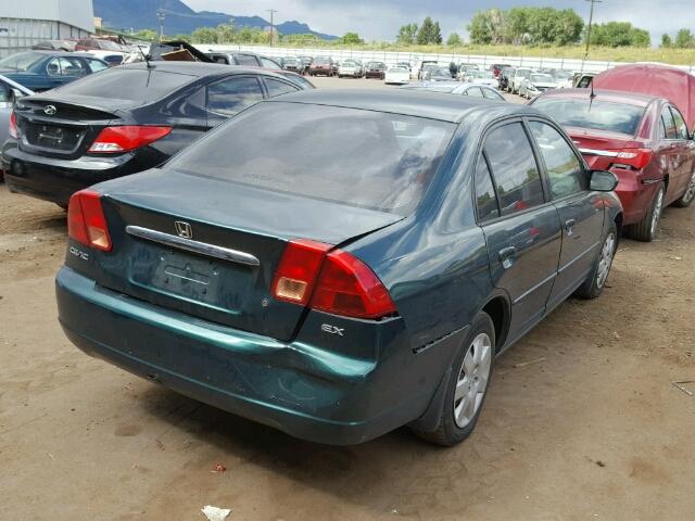 2HGES267X2H515541 - 2002 HONDA CIVIC GREEN photo 4