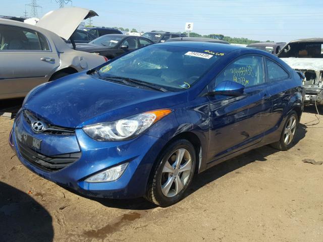 KMHDH6AE9DU005814 - 2013 HYUNDAI ELANTRA CO BLUE photo 2