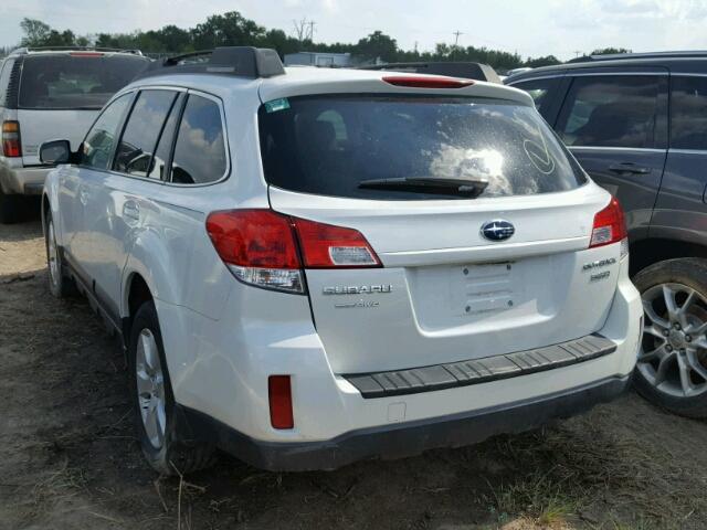 4S4BRDJC3A2375509 - 2010 SUBARU OUTBACK WHITE photo 3