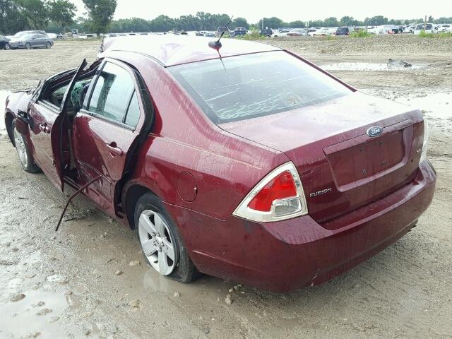 3FAHP07Z57R261322 - 2007 FORD FUSION SE RED photo 3