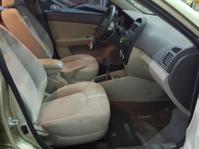 KNAFE222595657704 - 2009 KIA SPECTRA EX BEIGE photo 5