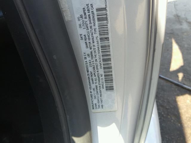 3VWCK31C35M416675 - 2005 VOLKSWAGEN NEW BEETLE 银色 照片 10