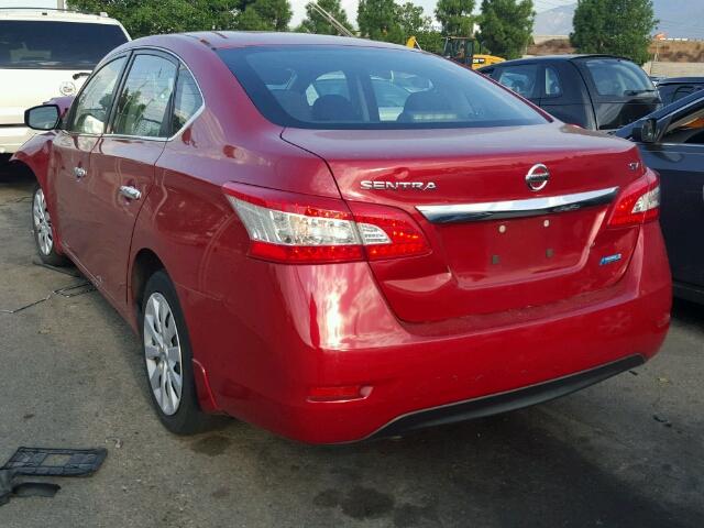 3N1AB7AP6EL648636 - 2014 NISSAN SENTRA S RED photo 3