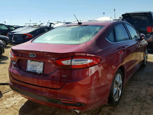 3FA6P0H70GR174335 - 2016 FORD FUSION RED photo 4