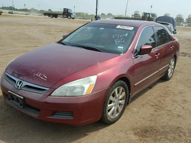 1HGCM66596A011414 - 2006 HONDA ACCORD RED photo 2