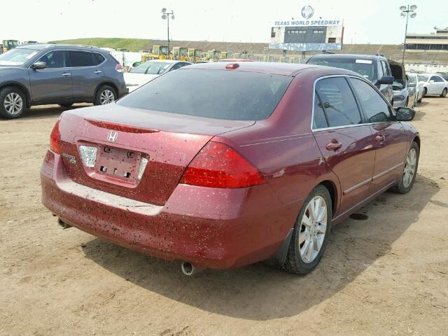 1HGCM66596A011414 - 2006 HONDA ACCORD RED photo 4