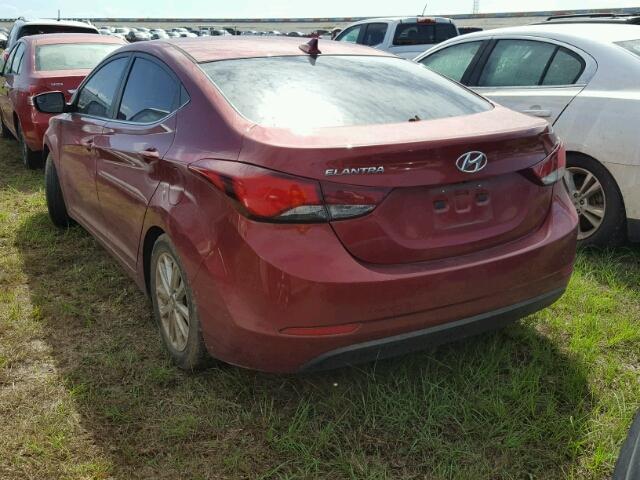 5NPDH4AE9FH600037 - 2015 HYUNDAI ELANTRA SE BURGUNDY photo 3