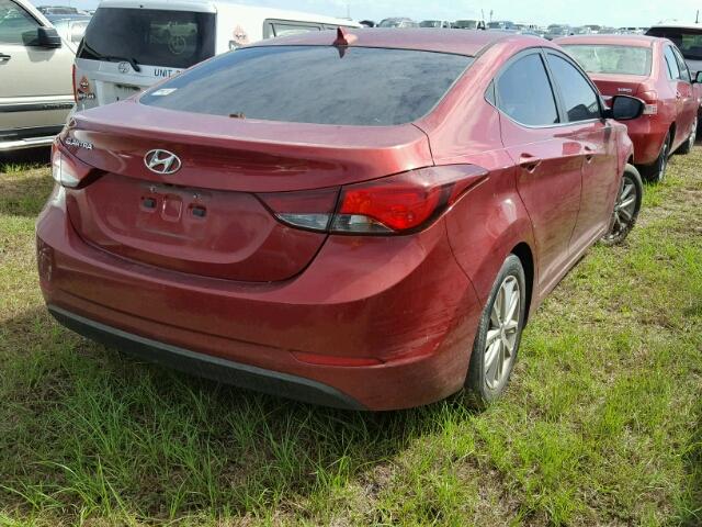 5NPDH4AE9FH600037 - 2015 HYUNDAI ELANTRA SE BURGUNDY photo 4