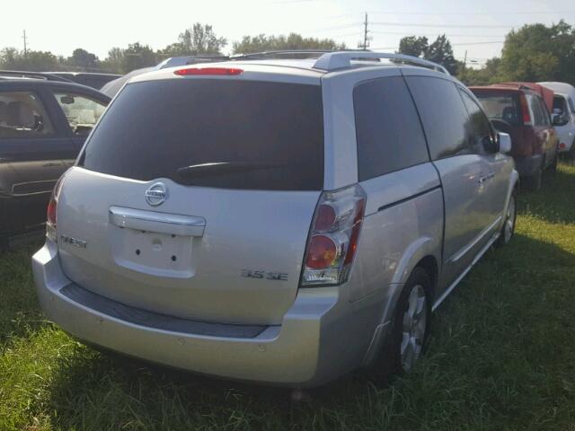 5N1BV28U27N133882 - 2007 NISSAN QUEST SILVER photo 4