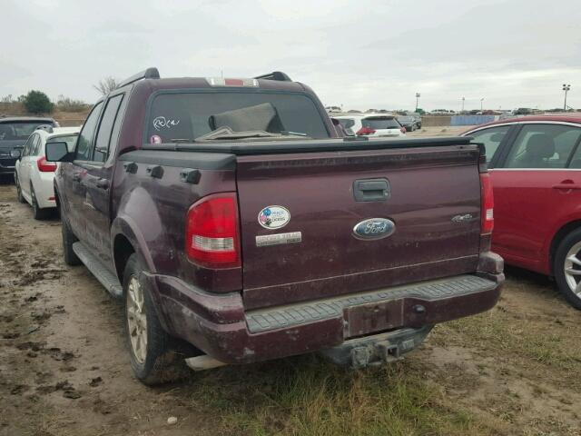 1FMEU53887UA20620 - 2007 FORD EXPLORER S MAROON photo 3