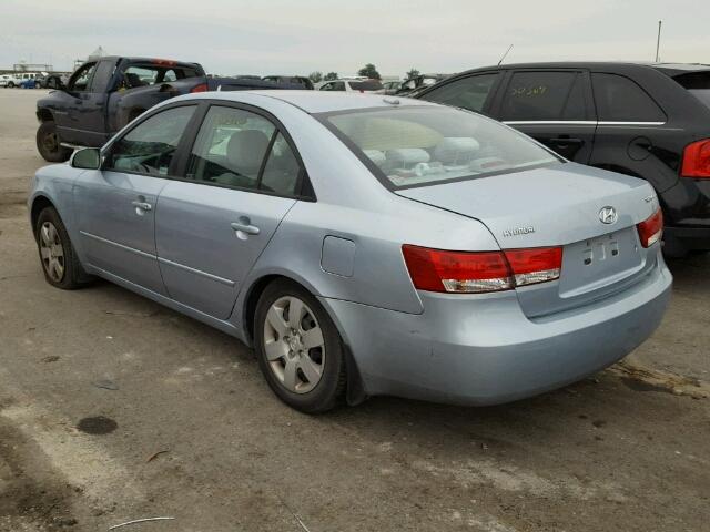 5NPET46C98H357407 - 2008 HYUNDAI SONATA GLS BLUE photo 3