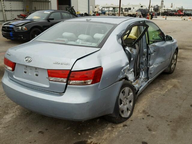 5NPET46C98H357407 - 2008 HYUNDAI SONATA GLS BLUE photo 4