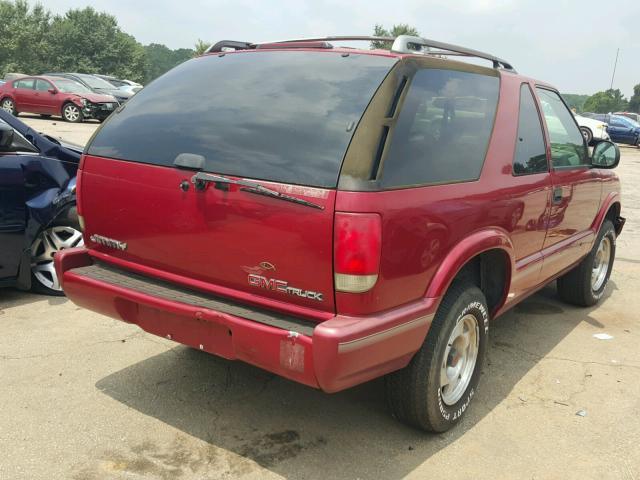 1GKCS18W4S2508909 - 1995 GMC JIMMY RED photo 4