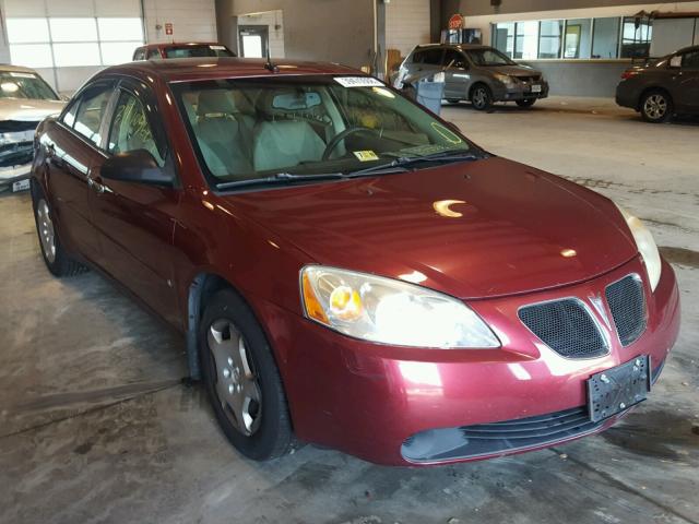 1G2ZF57B584169420 - 2008 PONTIAC G6 VALUE L MAROON photo 1