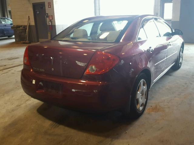 1G2ZF57B584169420 - 2008 PONTIAC G6 VALUE L MAROON photo 4