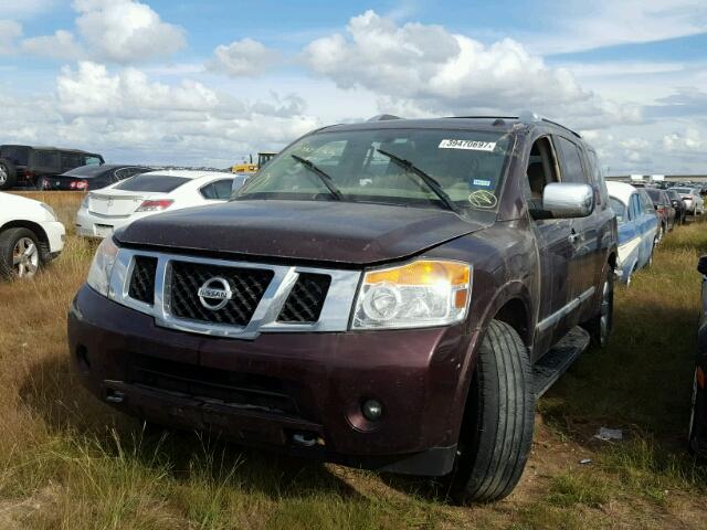 5N1BA0ND7EN608931 - 2014 NISSAN ARMADA MAROON photo 2