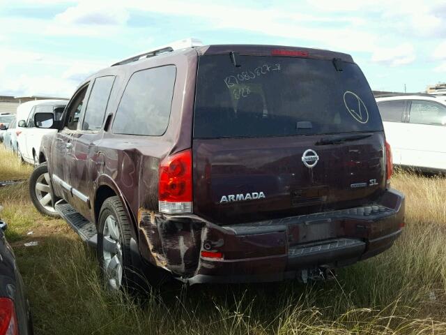 5N1BA0ND7EN608931 - 2014 NISSAN ARMADA MAROON photo 3