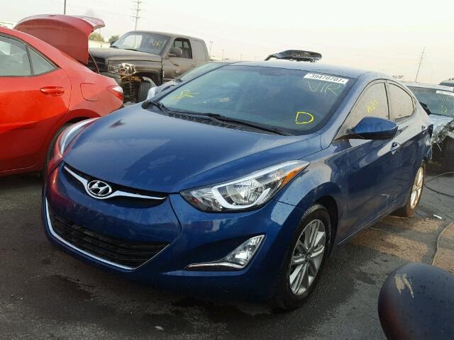 KMHDH4AEXEU179851 - 2014 HYUNDAI ELANTRA SE BLUE photo 2