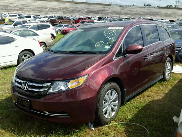 5FNRL5H4XGB142919 - 2016 HONDA ODYSSEY EX BURGUNDY photo 2