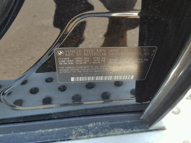 5UXZV4C57BL739227 - 2011 BMW X5 XDRIVE3 BLACK photo 10