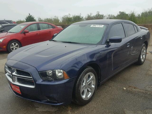 2C3CDXBG3EH186452 - 2014 DODGE CHARGER BLUE photo 2