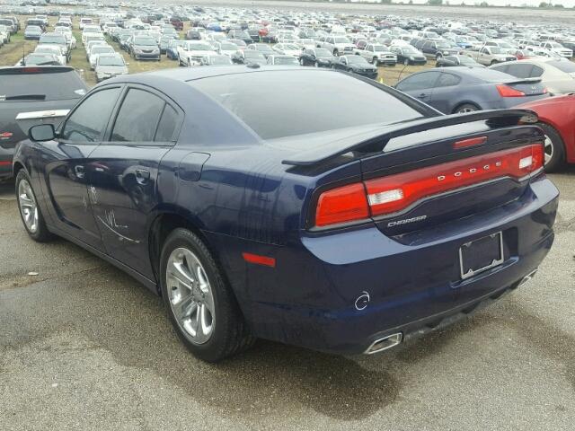 2C3CDXBG3EH186452 - 2014 DODGE CHARGER BLUE photo 3