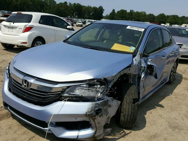 JHMCR6F72HC012606 - 2017 HONDA ACCORD HYB BLUE photo 2