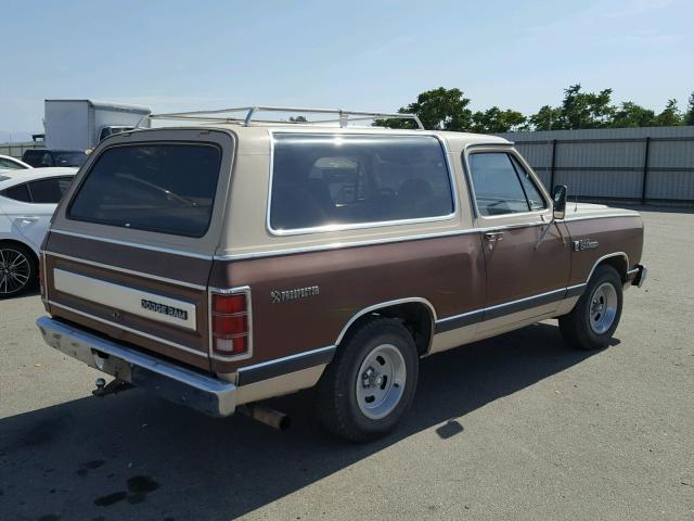 1B4GD12W5ES316013 - 1984 DODGE RAMCHARGER BROWN photo 4