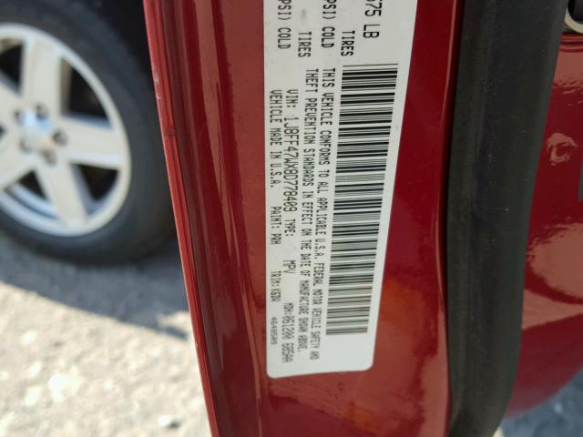 1J8FF47WX8D778409 - 2008 JEEP COMPASS SP RED photo 10