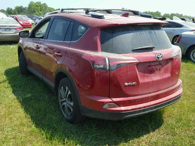 2T3ZFREV7GW291777 - 2016 TOYOTA RAV4 BURGUNDY photo 3