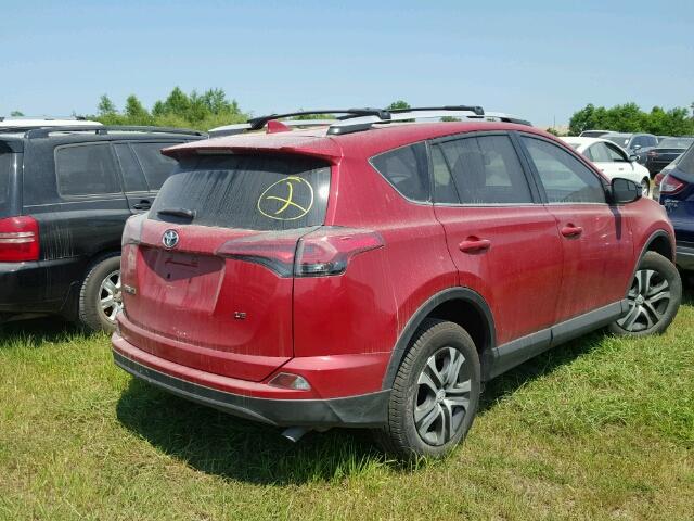 2T3ZFREV7GW291777 - 2016 TOYOTA RAV4 BURGUNDY photo 4