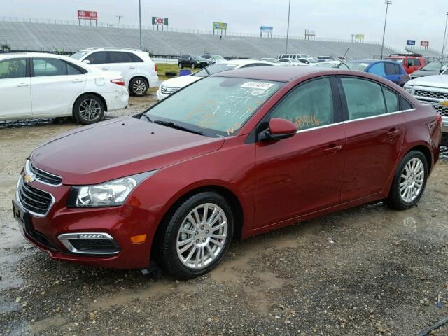 1G1PJ5SB8G7162153 - 2016 CHEVROLET CRUZE LIMI MAROON photo 2