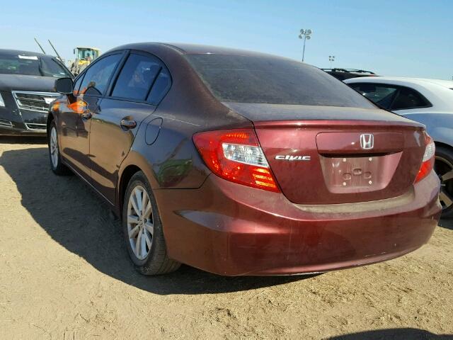 19XFB2F97CE050640 - 2012 HONDA CIVIC EXL 栗色 照片 3