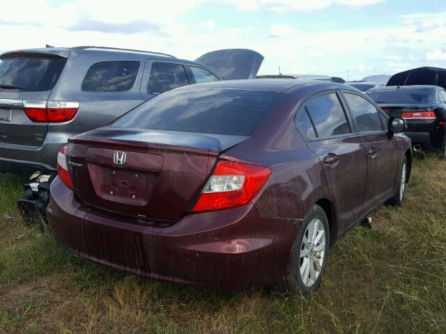 19XFB2F97CE050640 - 2012 HONDA CIVIC EXL MAROON photo 4