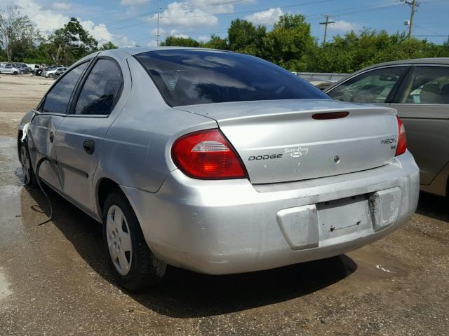 1B3ES26C63D187434 - 2003 DODGE NEON SILVER photo 3