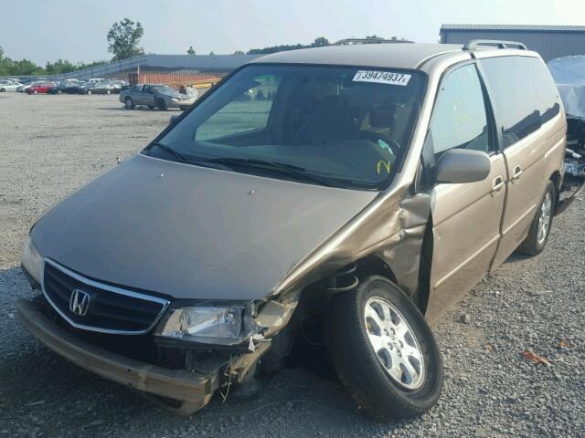 2HKRL186X2H589691 - 2002 HONDA ODYSSEY EX GOLD photo 2