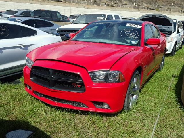 2C3CDXCT3EH353534 - 2014 DODGE CHARGER RED photo 2