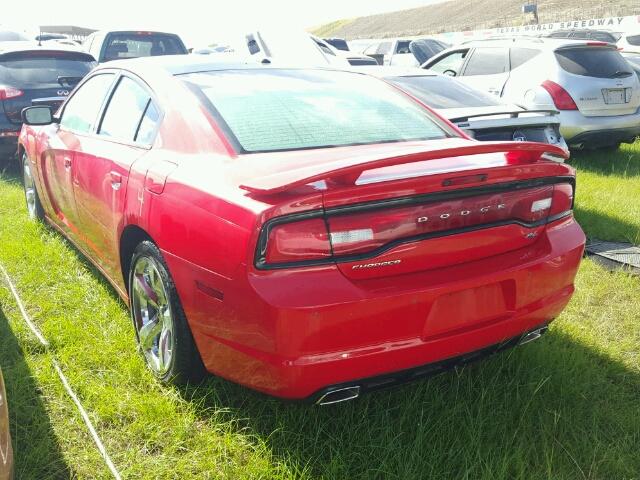 2C3CDXCT3EH353534 - 2014 DODGE CHARGER RED photo 3