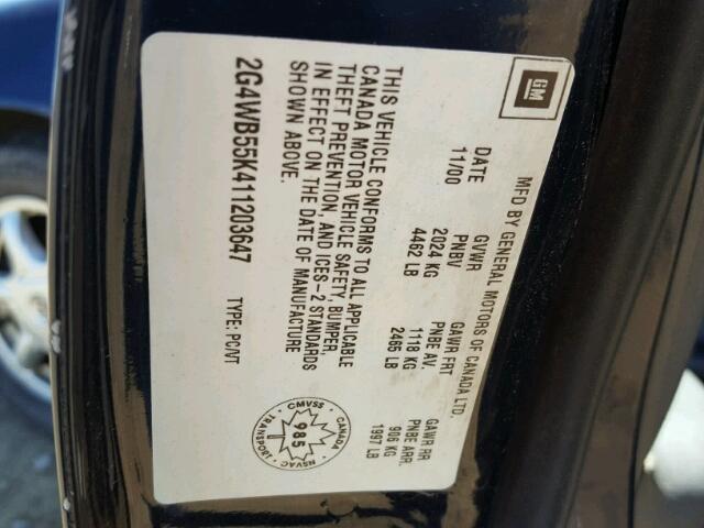 2G4WB55K411203647 - 2001 BUICK REGAL LS 蓝色 照片 10