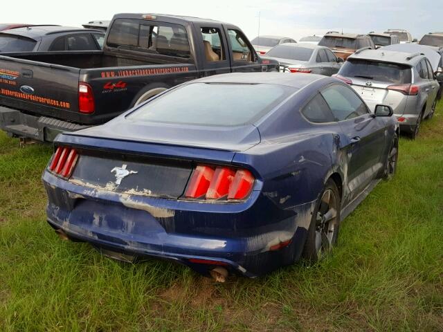 1FA6P8AM0F5337565 - 2015 FORD MUSTANG BLUE photo 4