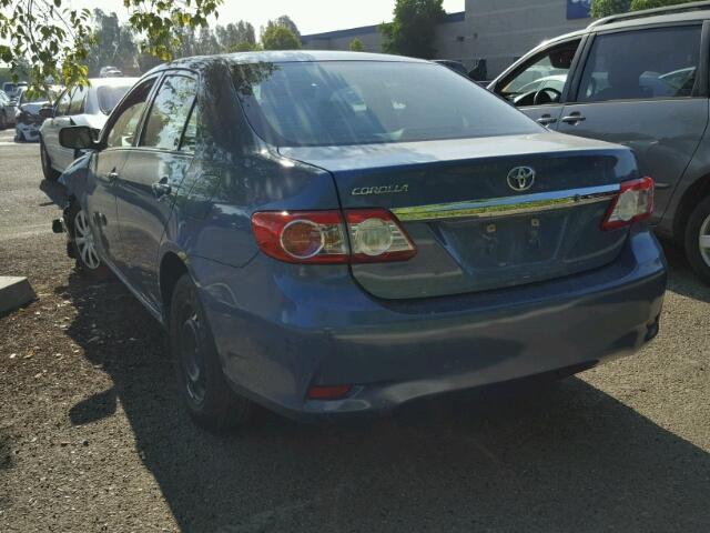 5YFBU4EE0DP115007 - 2013 TOYOTA COROLLA BA BLUE photo 3