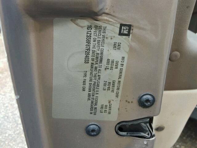 1G1ZS58F87F284033 - 2007 CHEVROLET MALIBU LS Qəhvəyi foto 10