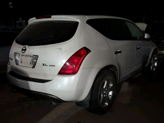 JN8AZ08W84W315185 - 2004 NISSAN MURANO WHITE photo 4