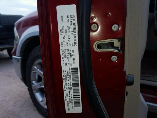 1C6RR7NT8ES125503 - 2014 RAM 1500 BURGUNDY photo 10