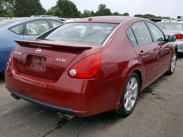 1N4BA41E18C827867 - 2008 NISSAN MAXIMA SE MAROON photo 4