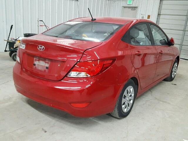 KMHCT4AE0FU864906 - 2015 HYUNDAI ACCENT GLS RED photo 4