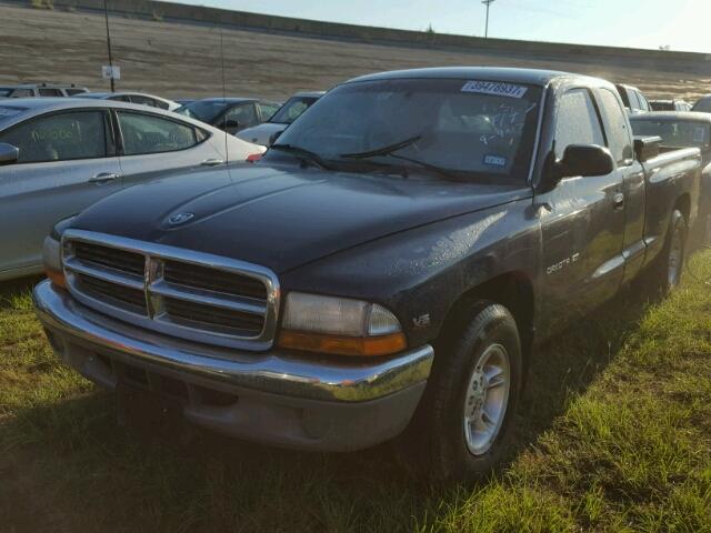 1B7GL22X2YS613118 - 2000 DODGE DAKOTA BLUE photo 2