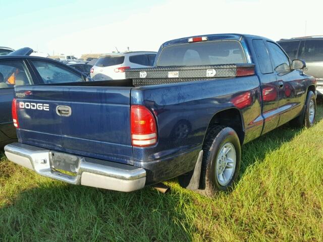 1B7GL22X2YS613118 - 2000 DODGE DAKOTA BLUE photo 4