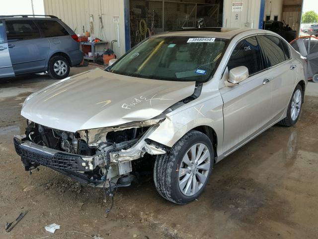 1HGCR3F83EA009277 - 2014 HONDA ACCORD EXL GOLD photo 2