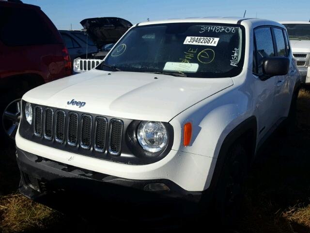 ZACCJAAB9HPE71036 - 2017 JEEP RENEGADE S WHITE photo 2